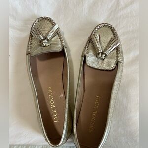 Jack Rogers Metallic Gold Tassel Loafers